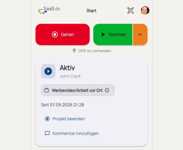 Kommen & Gehen in der App