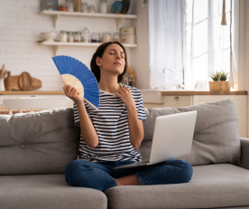 home office with fan