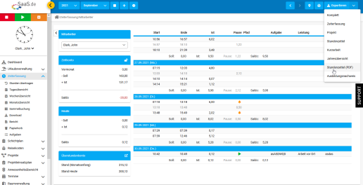 PDF timesheet