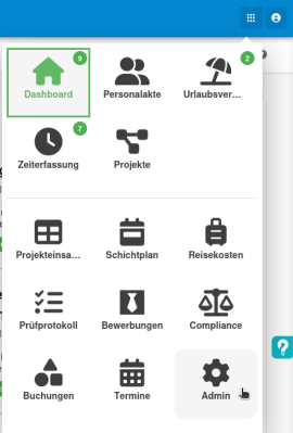 In den Admin-Bereich wechseln In den Admin-Bereich wechseln