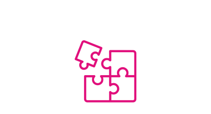 Plus de temps pour la stratégie - jusqu'à 50 % de réduction des tâches administratives grâce à l'automatisation Des pièces de puzzle comme symbole d'une connexion intelligente et d'un gain de temps stratégique.