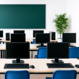 Moderner Konferenzraum mit IT-Equipment – SaaS.de Buchungssystem für Unternehmen Moderner Computerraum mit Arbeitsplätzen für Bildungseinrichtungen – SaaS.de Buchungssystem