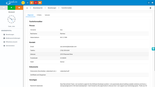 Applicants in applicant overview